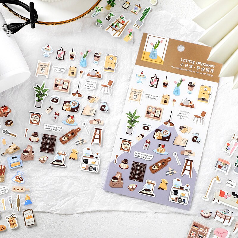 Daily Life Sticker Sheets | Planner Stickers | Junk Journal | Die Cut Stickers