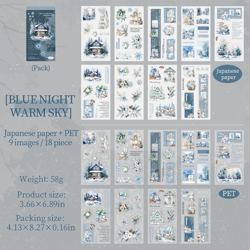 18 Sheets Cozy Winter Snow Sticker Book | Christmas Sticker Book | Planner Stickers for Junk Journal Scrapbooking Projects