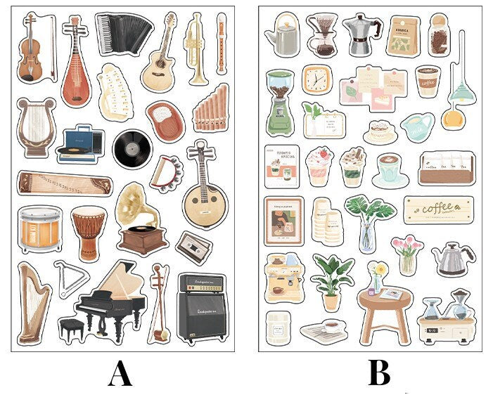 Daily Life Stickers / Stickers / Planner Sticker Set / Junk Journal / Die Cut Stickers
