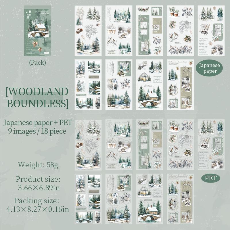 18 Sheets Cozy Winter Snow Sticker Book | Christmas Sticker Book | Planner Stickers for Junk Journal Scrapbooking Projects