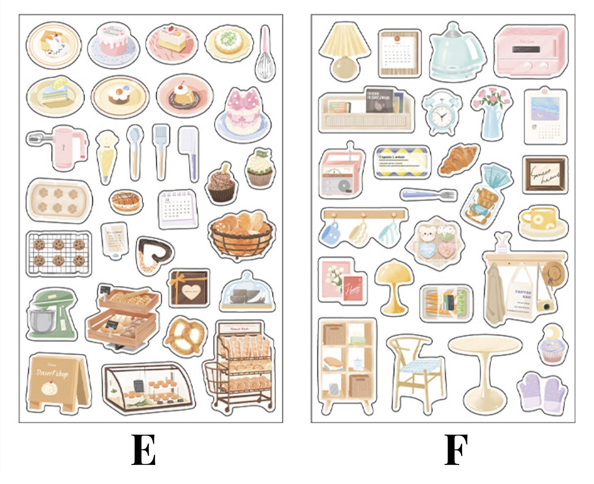 Daily Life Stickers / Stickers / Planner Sticker Set / Junk Journal / Die Cut Stickers