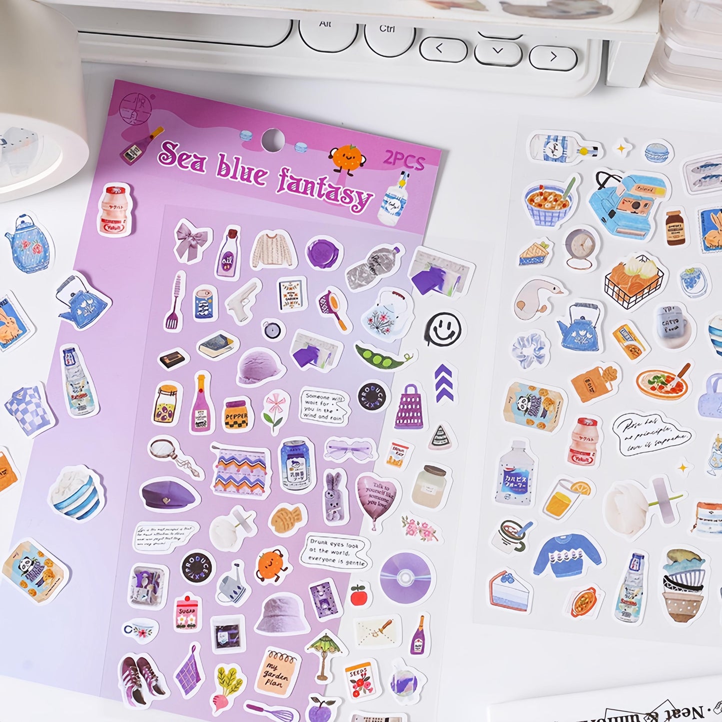 Weekend Grocery | Cute Daily Life Aesthetics Stickers | Kawaii Planner Decorative Stickers | Food Fashion | Journal Scrapbooking Supplies