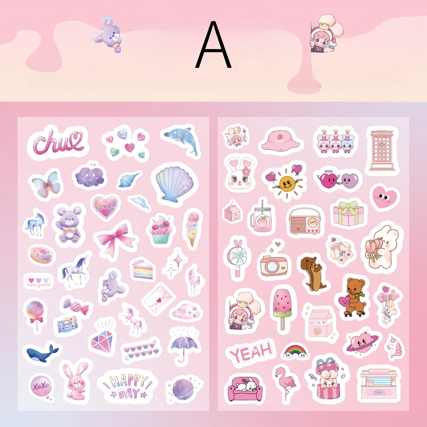 Weekend Grocery | Cute Daily Life Aesthetics Stickers | Kawaii Planner Decorative Stickers | Food Fashion | Journal Scrapbooking Supplies