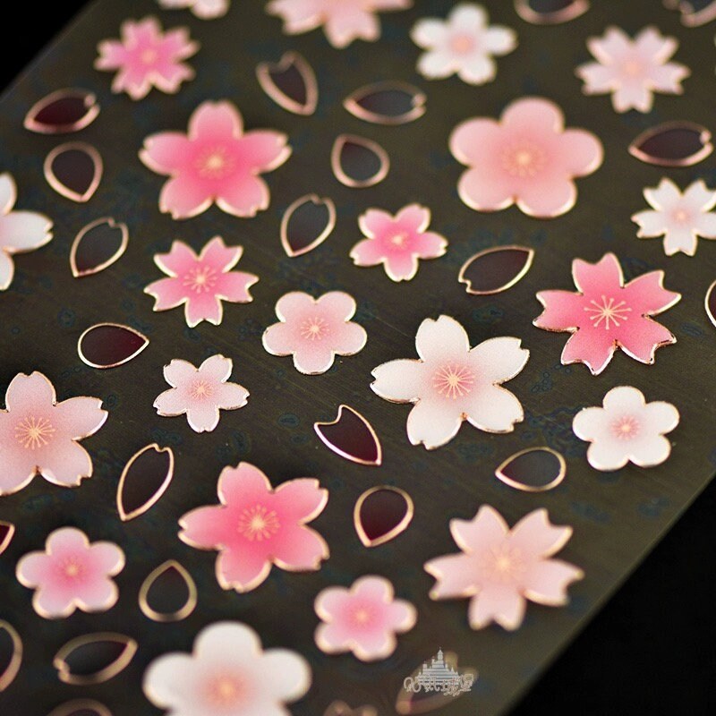 Suatelier Korean Sakura Flower Stickers | Planner Decorative Stickers | Bujo Junk Journal Collage Scrapbooking Supplies