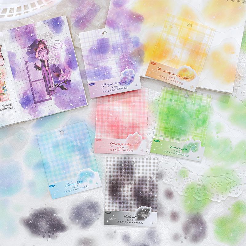 Watercolor Smudge Sticker | Blended Background Stickers | Planners Bullet Journals Junk Journals Collage Scrapbooking Supplies Accessories