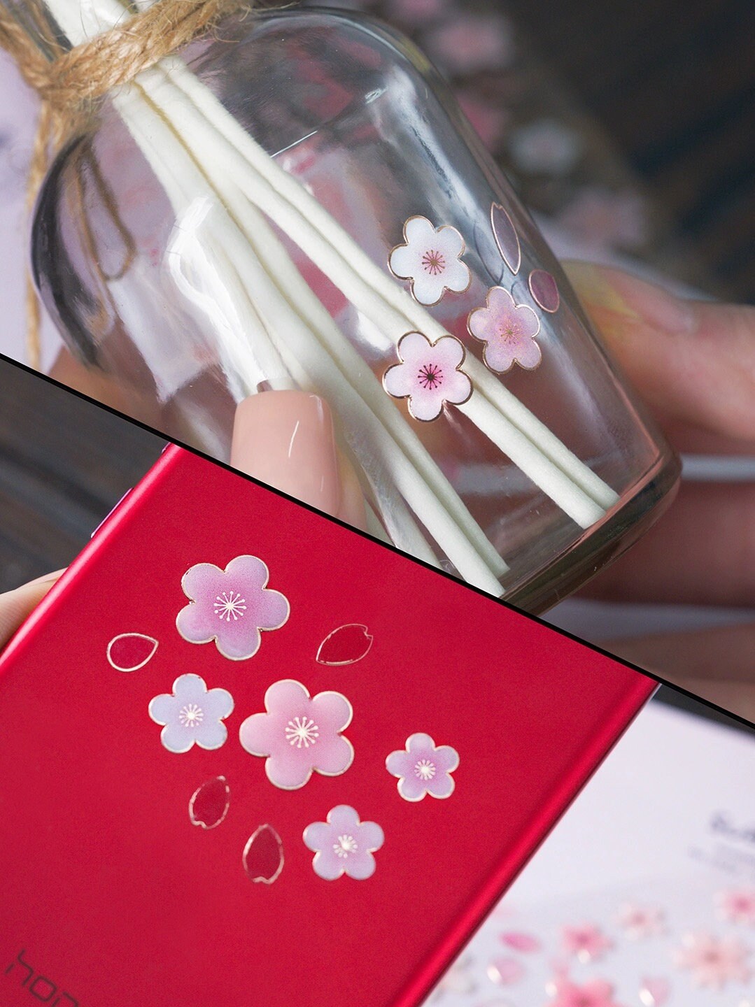 Suatelier Korean Sakura Flower Stickers | Planner Decorative Stickers | Bujo Junk Journal Collage Scrapbooking Supplies