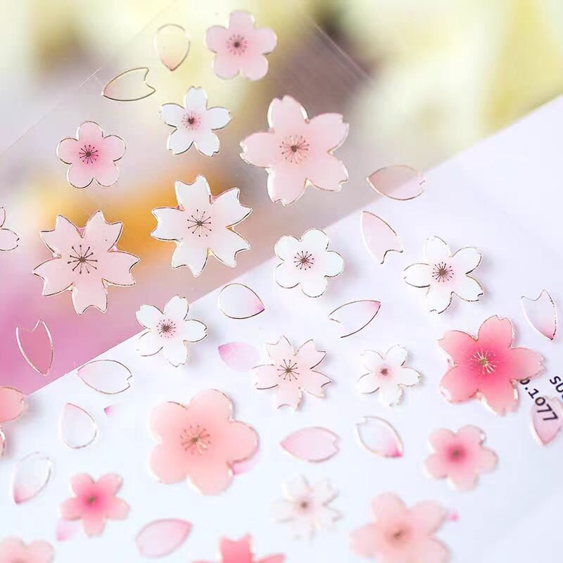Suatelier Korean Sakura Flower Stickers | Planner Decorative Stickers | Bujo Junk Journal Collage Scrapbooking Supplies