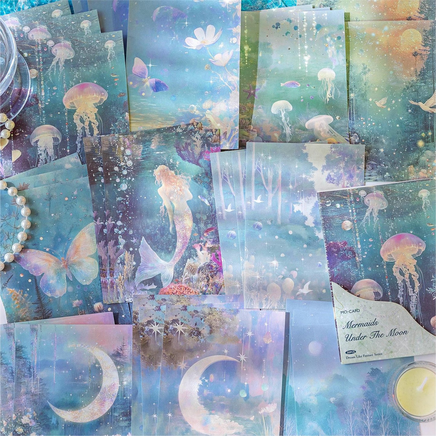 Dreamlike Series Paper Set | Craft Material Paper | Vibrant Material Background Paper | Junk Journals Scrapbooking Collage Paper