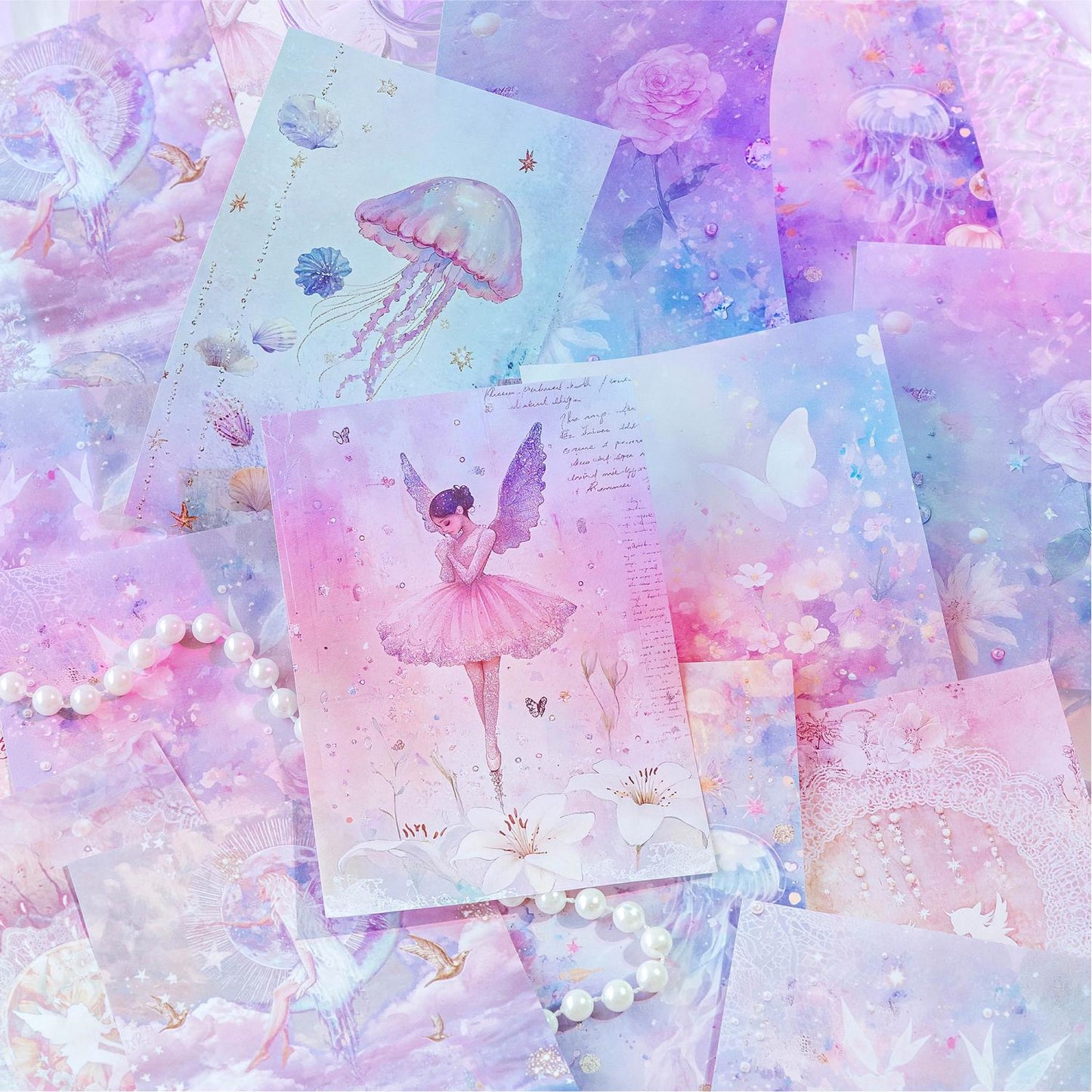 Dreamlike Series Paper Set | Craft Material Paper | Vibrant Material Background Paper | Junk Journals Scrapbooking Collage Paper