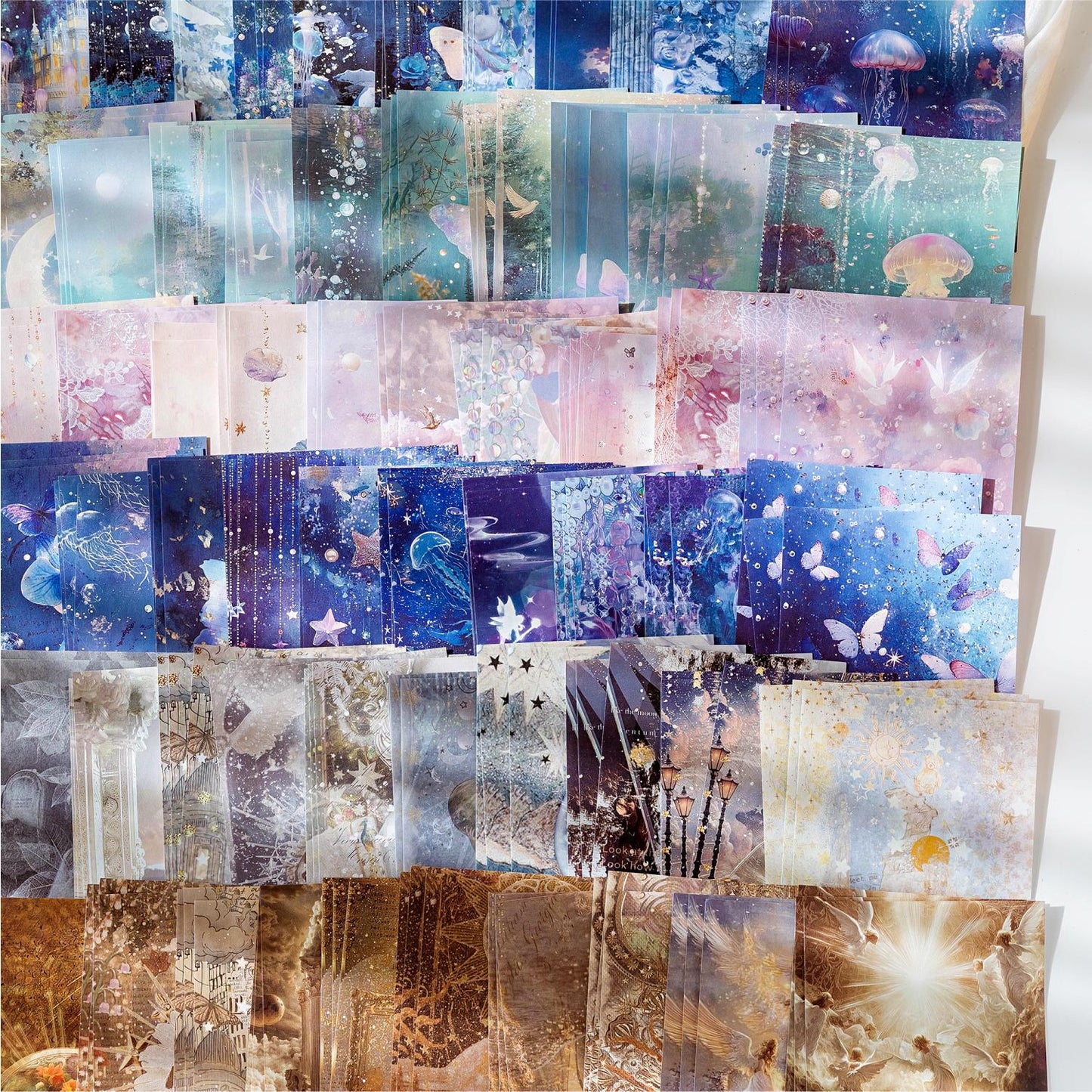 Dreamlike Series Paper Set | Craft Material Paper | Vibrant Material Background Paper | Junk Journals Scrapbooking Collage Paper