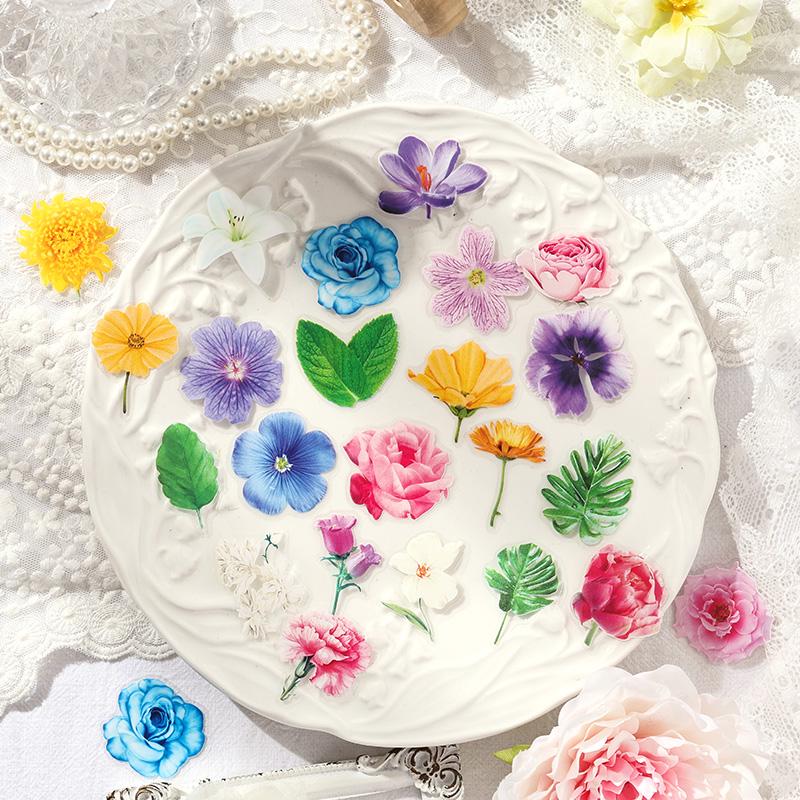 Leisurely Flower Language Stickers | Waterproof PET Decals for Planners, Bullet Journals, Junk Journals & Scrapbooking | Floral Stationery
