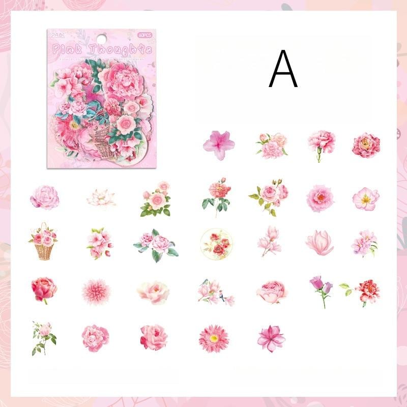 Leisurely Flower Language Stickers | Waterproof PET Decals for Planners, Bullet Journals, Junk Journals & Scrapbooking | Floral Stationery