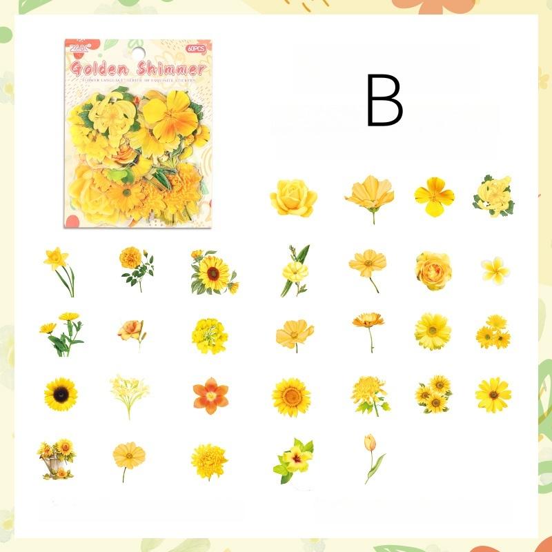Leisurely Flower Language Stickers | Waterproof PET Decals for Planners, Bullet Journals, Junk Journals & Scrapbooking | Floral Stationery