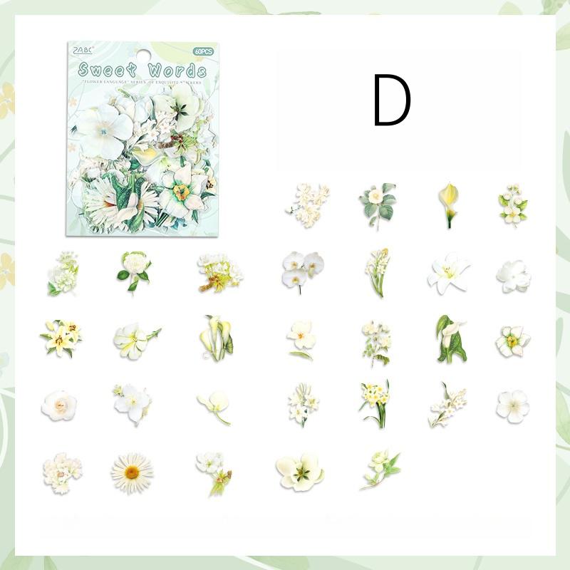 Leisurely Flower Language Stickers | Waterproof PET Decals for Planners, Bullet Journals, Junk Journals & Scrapbooking | Floral Stationery