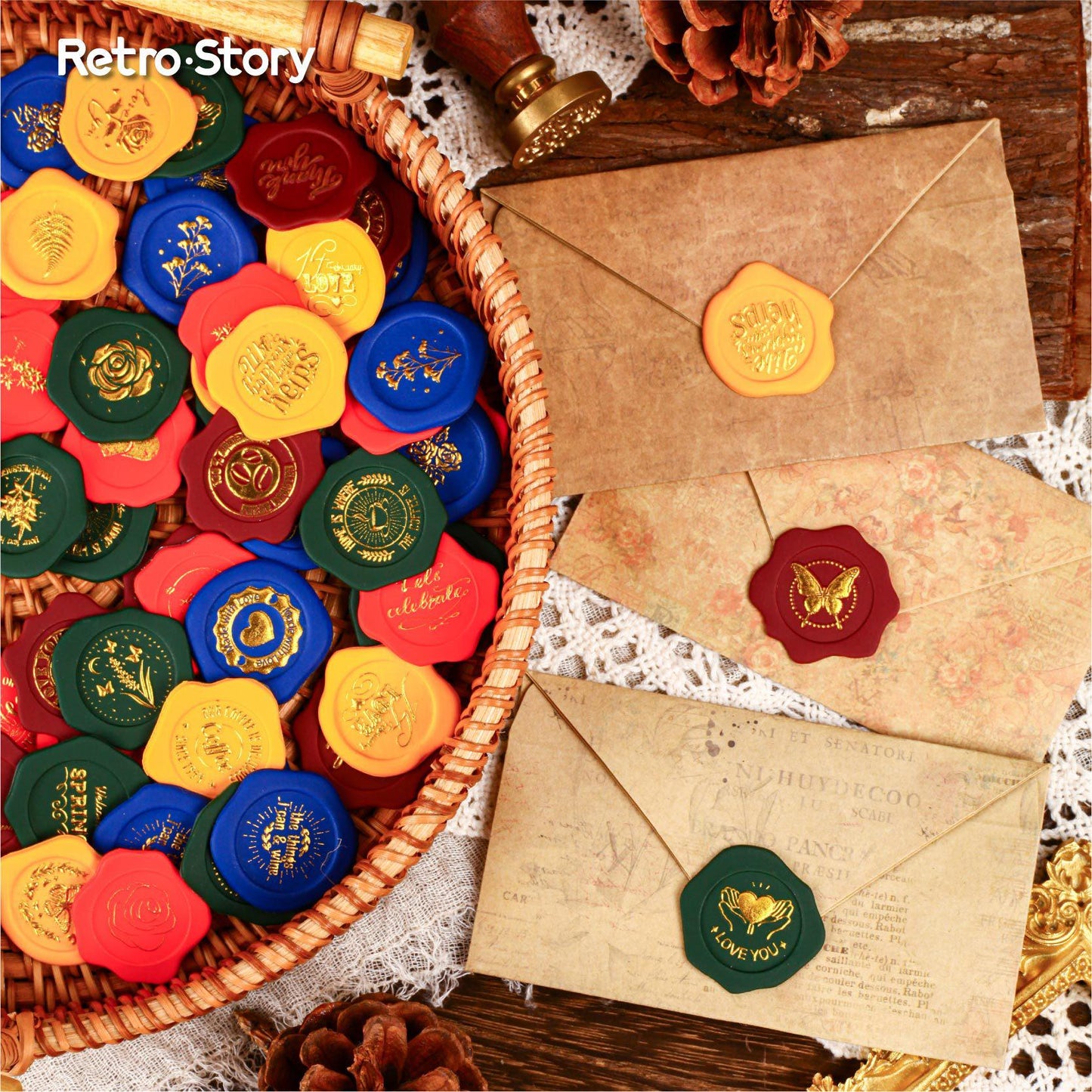Leather Wax Sealing Stickers | Envelope Sealing | Wax Sealing | Junk Journal Planner Collage Supplies | Gift Wrapping | Card Making