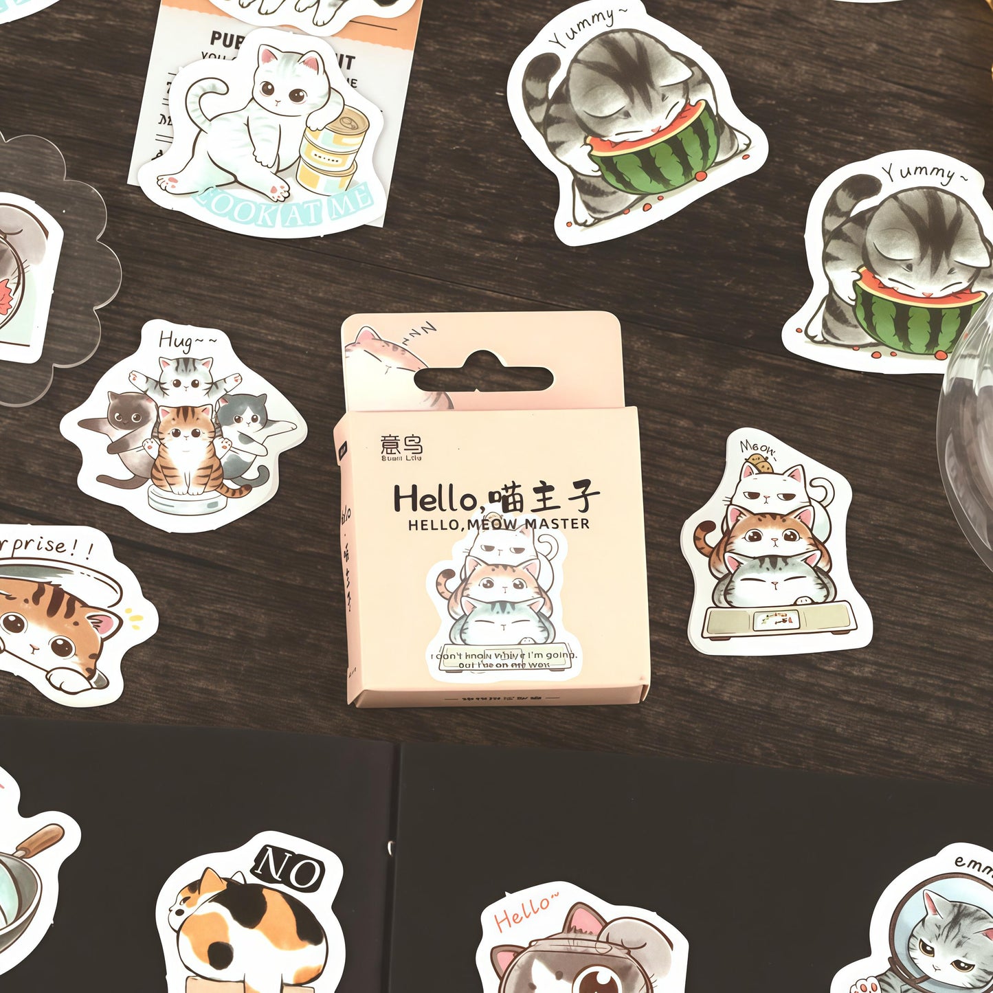 45pcs Cute Cat Sticker Pack | Junk Journal Stickers | Planner Sticker Set | Scrapbooking Kids Craft Supplies