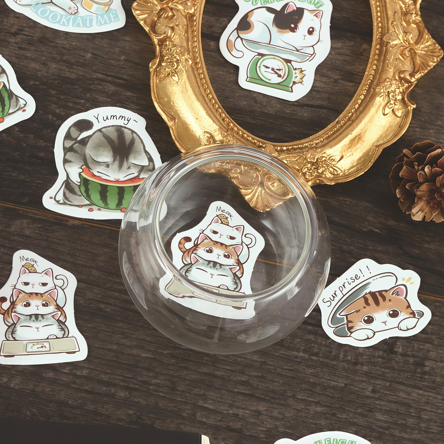 45pcs Cute Cat Sticker Pack | Junk Journal Stickers | Planner Sticker Set | Scrapbooking Kids Craft Supplies