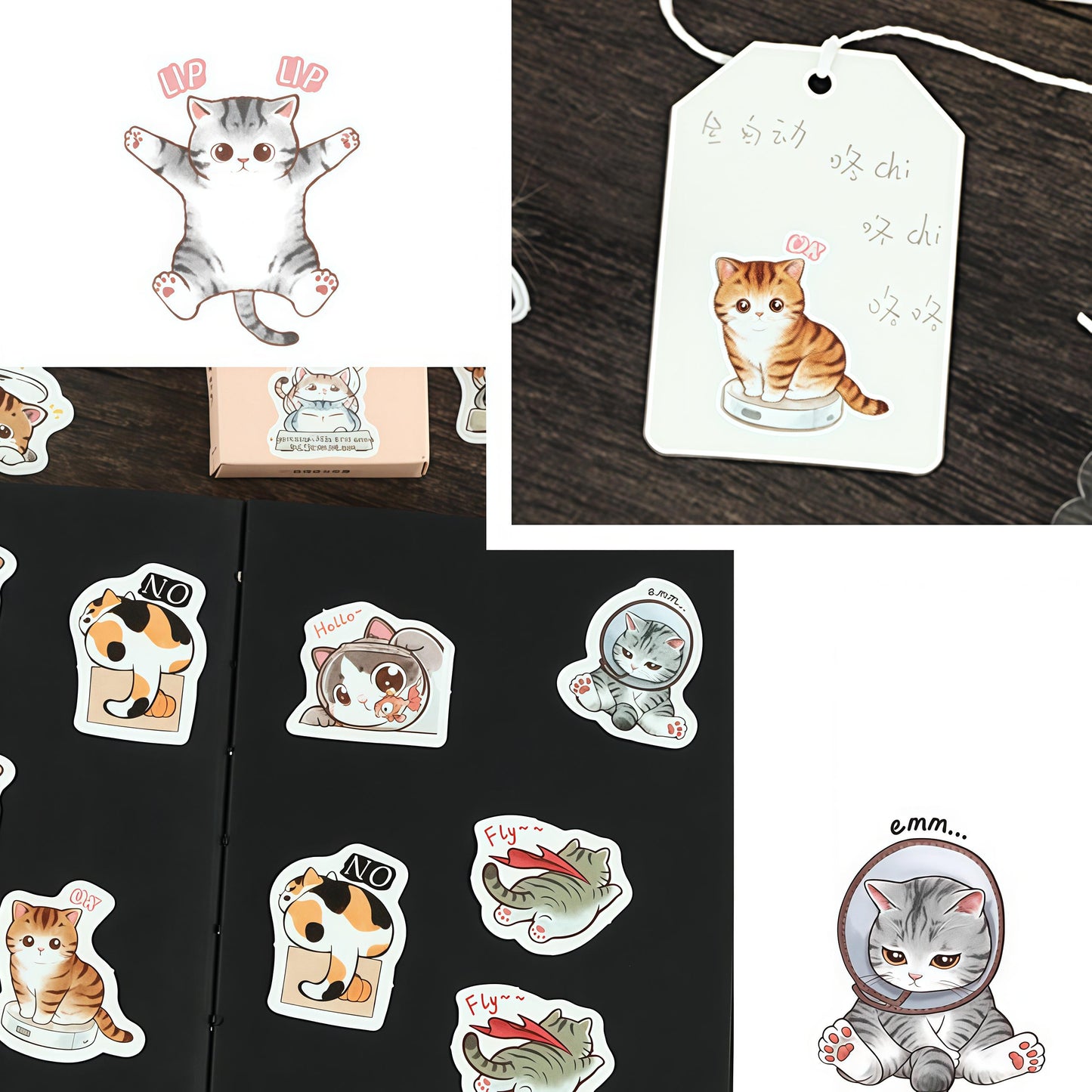 45pcs Cute Cat Sticker Pack | Junk Journal Stickers | Planner Sticker Set | Scrapbooking Kids Craft Supplies