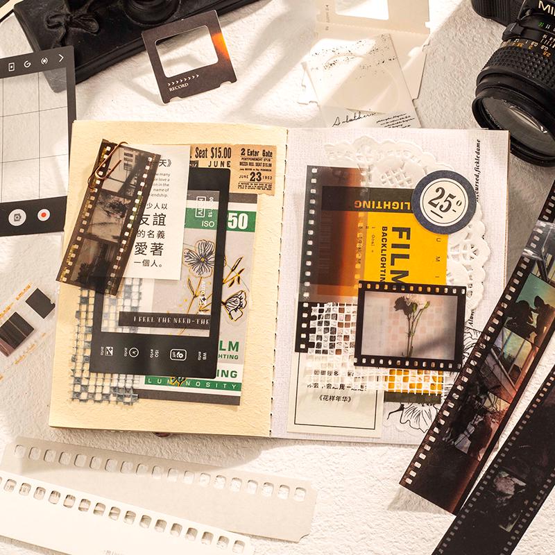 94pcs Vintage Film Theme Material Pack | Memory Keeper | Collage Kit | Junk Journal Starter | Bullet Journaling | Scrapbooking DIY Album