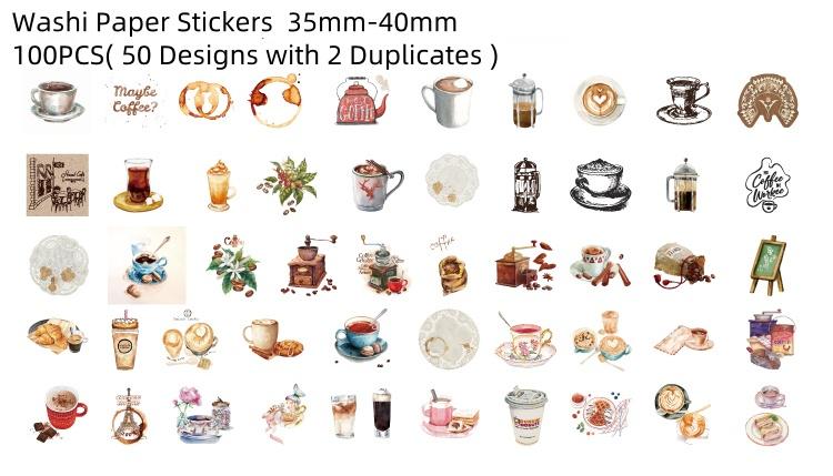 Vintage Coffee Stickers Material Pack | Coffee Stickers for Scrapbooking, Junk Journal, and Planner | Craft Collage Kit Vintage Journaling