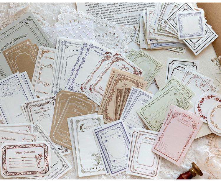 100pcs Vintage Material Paper Pack | Retro Junk Journal Kit | Lace Label Collage Material Pack Creative Journaling Scrapbooking Supplies