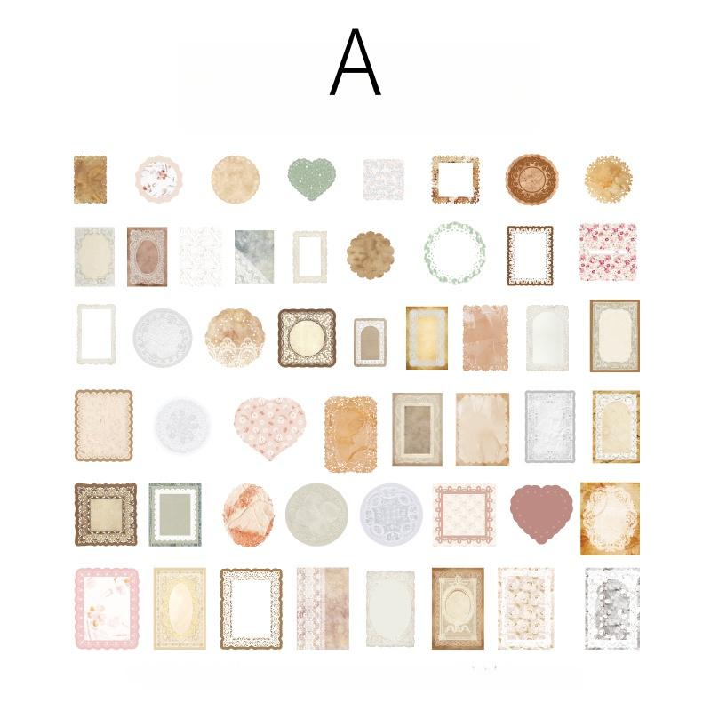 100pcs Vintage Material Paper Pack | Retro Junk Journal Kit | Lace Label Collage Material Pack Creative Journaling Scrapbooking Supplies