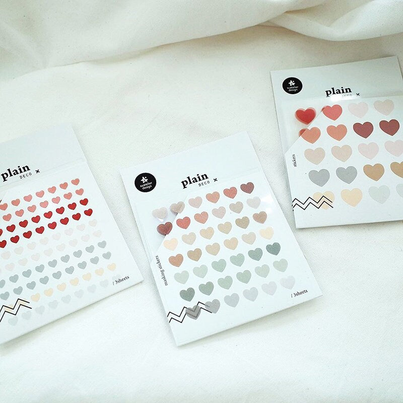 Suatelier Korean Cute Heart Stickers | Planner Stickers|Bujo Junk Journal Collage Scrapbooking Supplies