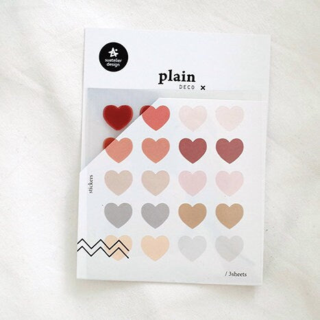Suatelier Korean Cute Heart Stickers | Planner Stickers|Bujo Junk Journal Collage Scrapbooking Supplies