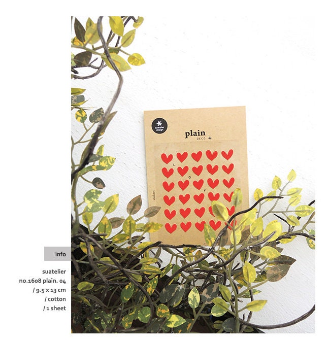 Suatelier Korean Cute Heart Stickers | Planner Stickers|Bujo Junk Journal Collage Scrapbooking Supplies