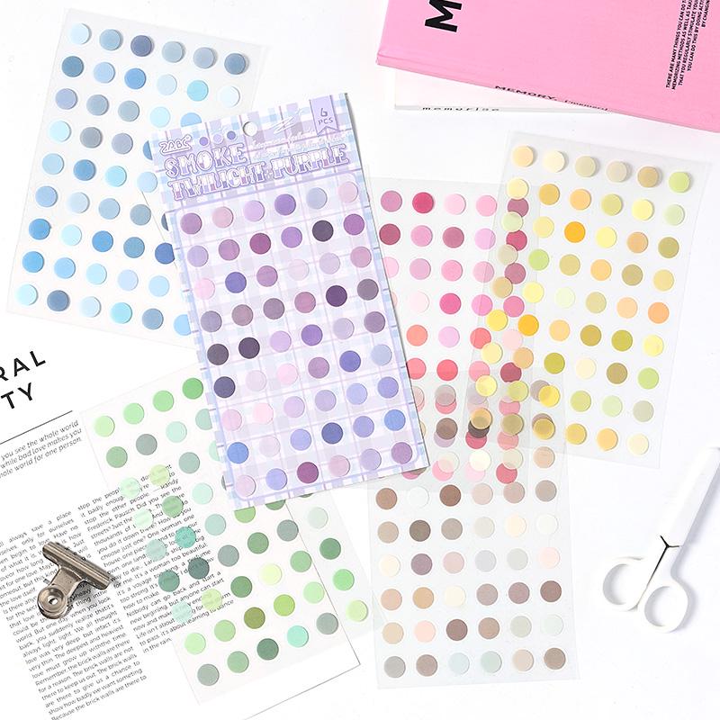 6pcs Colorful Dot Round Stickers | Must Have Stickers | Planner Basic Stickers | Bujo Collage Journal Accessories Supplies