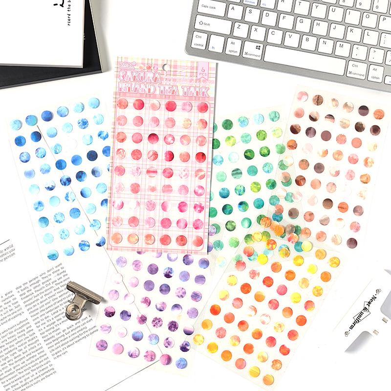 6pcs Colorful Dot Round Stickers | Must Have Stickers | Planner Basic Stickers | Bujo Collage Journal Accessories Supplies