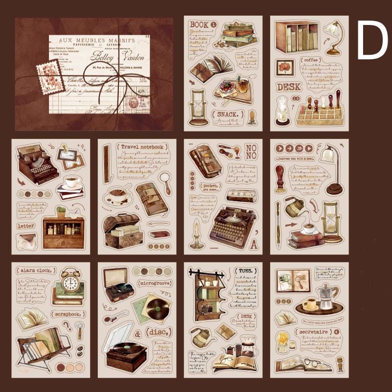 20 Sheets Hand-Drawn Cute Coffee Bread Sticker Pack for Scrapbooking and Junk Journaling | Planner Scrapbooking Craft Collage Kit Supplies
