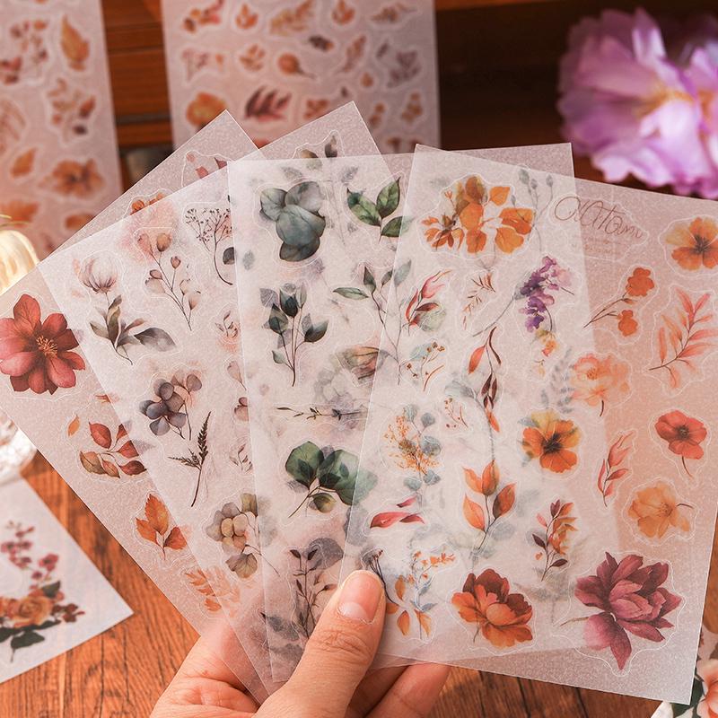 Grass Flower Ballad Vintage Sticker Pack | Flower Sticker | Nature Plants Planner Stickers | Junk Journal Aesthetic | Scrapbooking