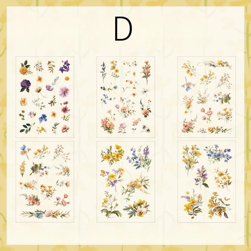 Grass Flower Ballad Vintage Sticker Pack | Flower Sticker | Nature Plants Planner Stickers | Junk Journal Aesthetic | Scrapbooking