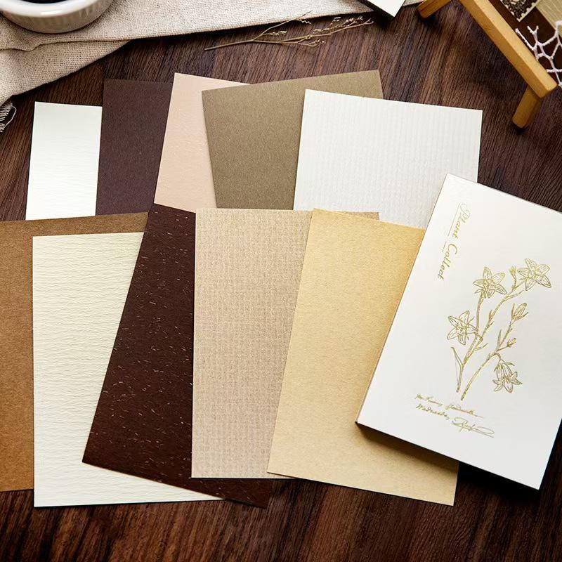 50 Sheets Mixed Material Paper Pack | Assorted Color Textured Paper | Junk Journal Collage Starter | Scrapbooking Craft DIY Journal Supplies