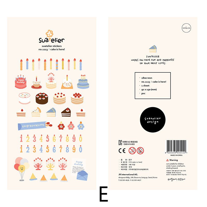 Suatelier Korean Slow Life Aesthetics Stickers | Kawaii Planner Decorative Stickers | Bujo Junk Journal Collage Scrapbooking Supplies