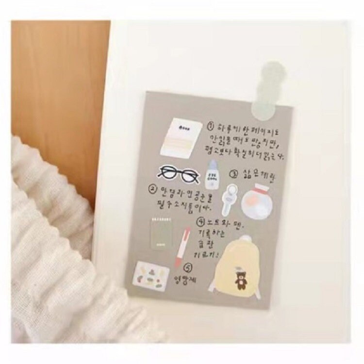 Suatelier Korean Slow Life Aesthetics Stickers | Kawaii Planner Decorative Stickers | Bujo Junk Journal Collage Scrapbooking Supplies
