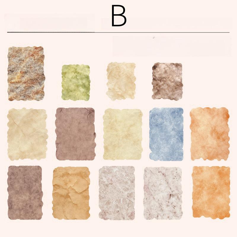 28 Sheets Retro Material Paper Pack | Flower Marbling Linen Finish Textured Paper | Junk Journal Collage Starter | Vintage Journal Supplies