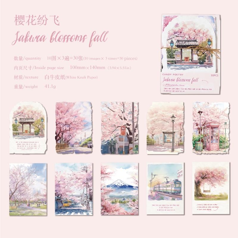 Travel Notes Material Paper Pack | Travel Background Paper Kit | Watercolor Landscape Material Pack | Journaling Scrapbooking Supplies
