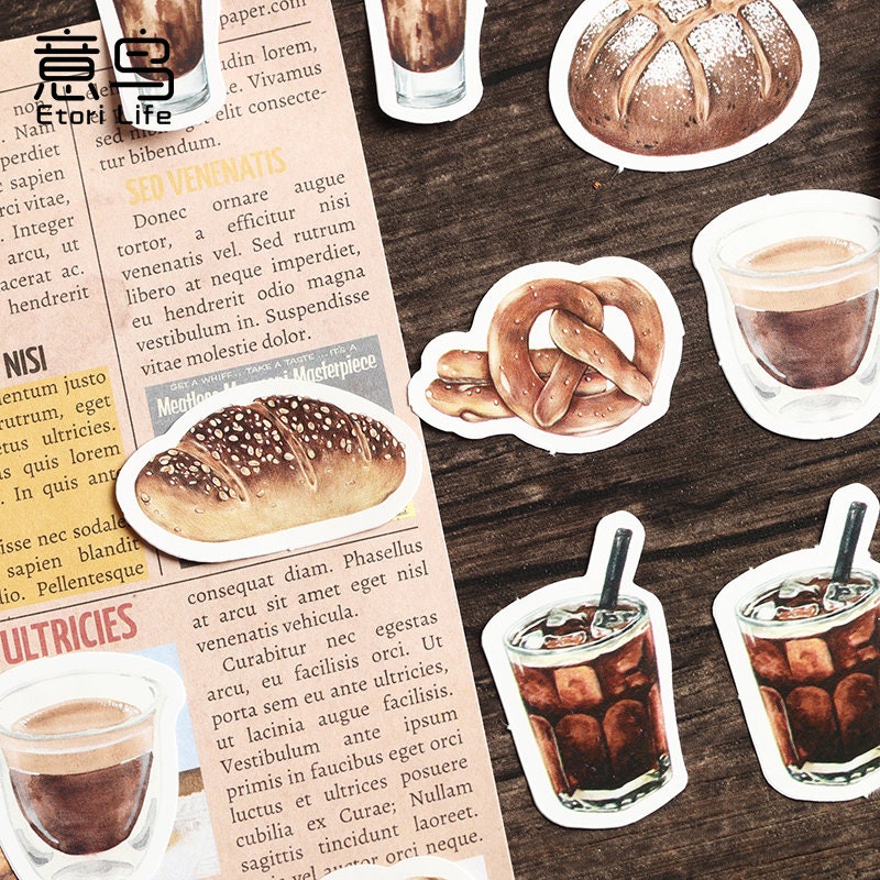 46pcs Coffee Lover Sticker Pack / Stickers / Planner Sticker Set / Junk Journal / Die Cut Deco Stickers