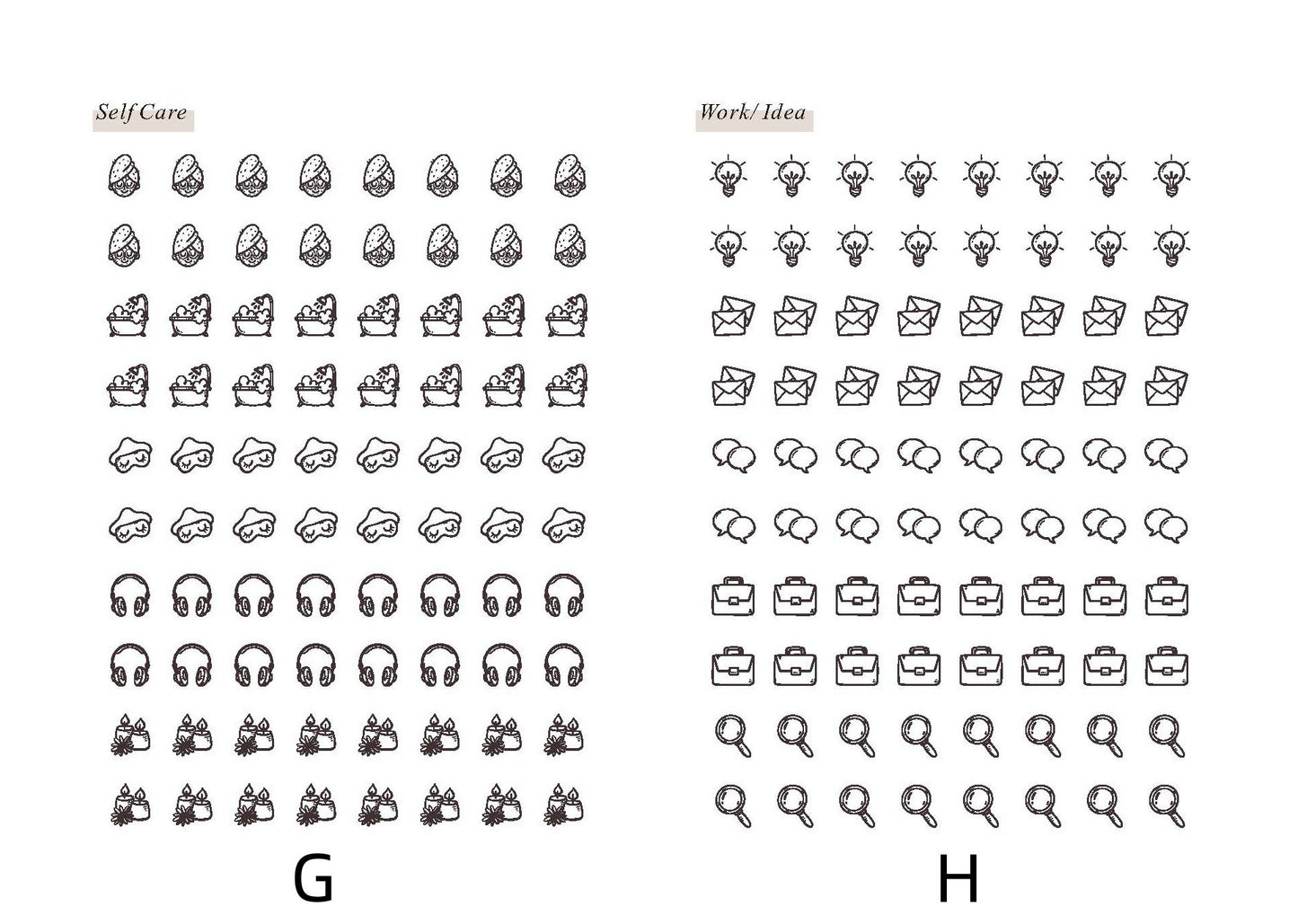 10 Sheets Small Icon Stickers | Clear Transparent Stickers | Planner Bujo Functional Minimal Stickers | Journal decoration | Happy Planner