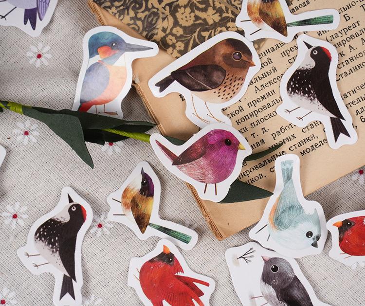46pcs Cute Birds Sticker Pack | Junk Journal Stickers | Planner Sticker Set | Scrapbooking Kids Craft Supplies