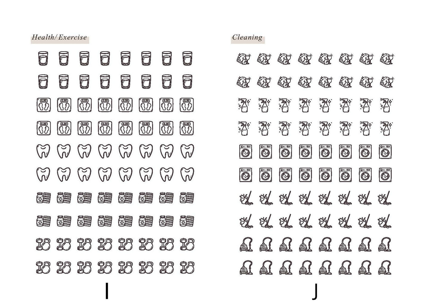 10 Sheets Small Icon Stickers | Clear Transparent Stickers | Planner Bujo Functional Minimal Stickers | Journal decoration | Happy Planner