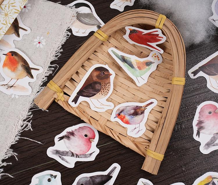 46pcs Cute Birds Sticker Pack | Junk Journal Stickers | Planner Sticker Set | Scrapbooking Kids Craft Supplies