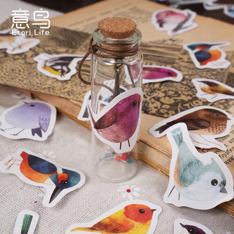 46pcs Cute Birds Sticker Pack | Junk Journal Stickers | Planner Sticker Set | Scrapbooking Kids Craft Supplies