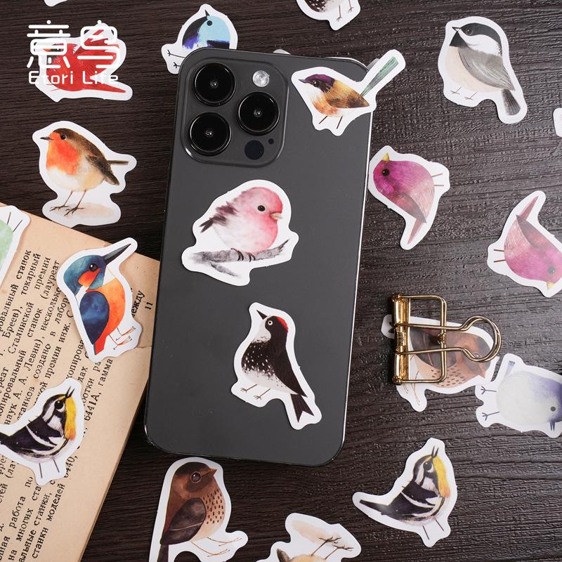 46pcs Cute Birds Sticker Pack | Junk Journal Stickers | Planner Sticker Set | Scrapbooking Kids Craft Supplies