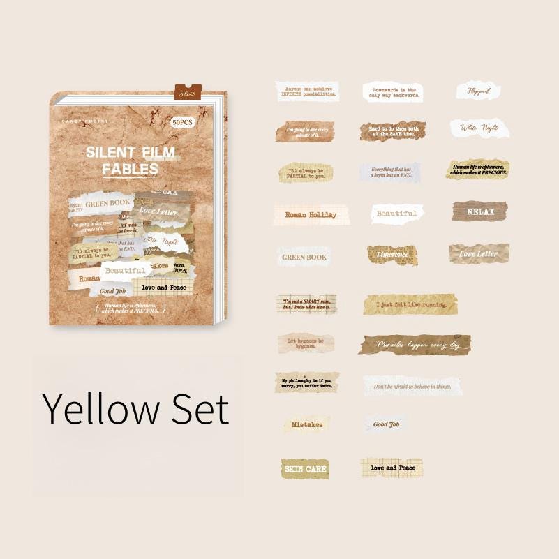 Textured Vintage Small Talk Stickers | Words Phrase Stickers | Planner Stickers | Junk Journal | Scrapbooking Collage Craft Supplies