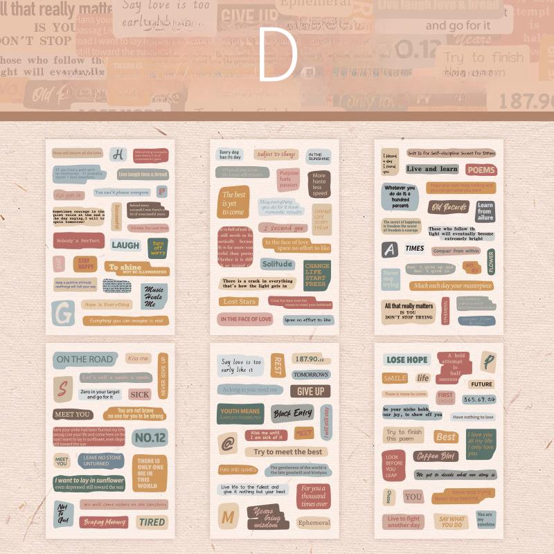 Heart Language Brief Notes Sticker Pack | Quotes Words Stickers | Vintage Journal Scrapbooking Collage Crafting Supplies | Planner Sticker