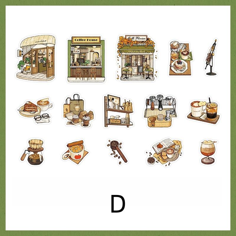 Retro Life Aesthetics Stickers | Coffee Stickers | Painting Food Room House Sticker | Junk Journal Stickers Accessories | Craft Supplies