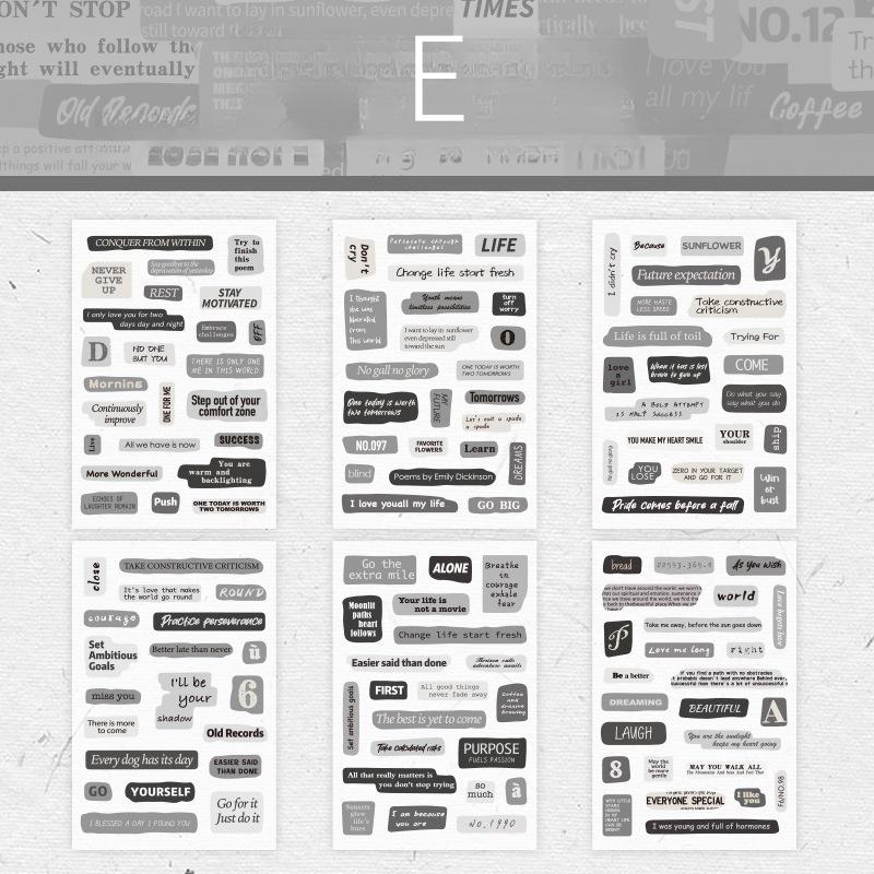 Heart Language Brief Notes Sticker Pack | Quotes Words Stickers | Vintage Journal Scrapbooking Collage Crafting Supplies | Planner Sticker